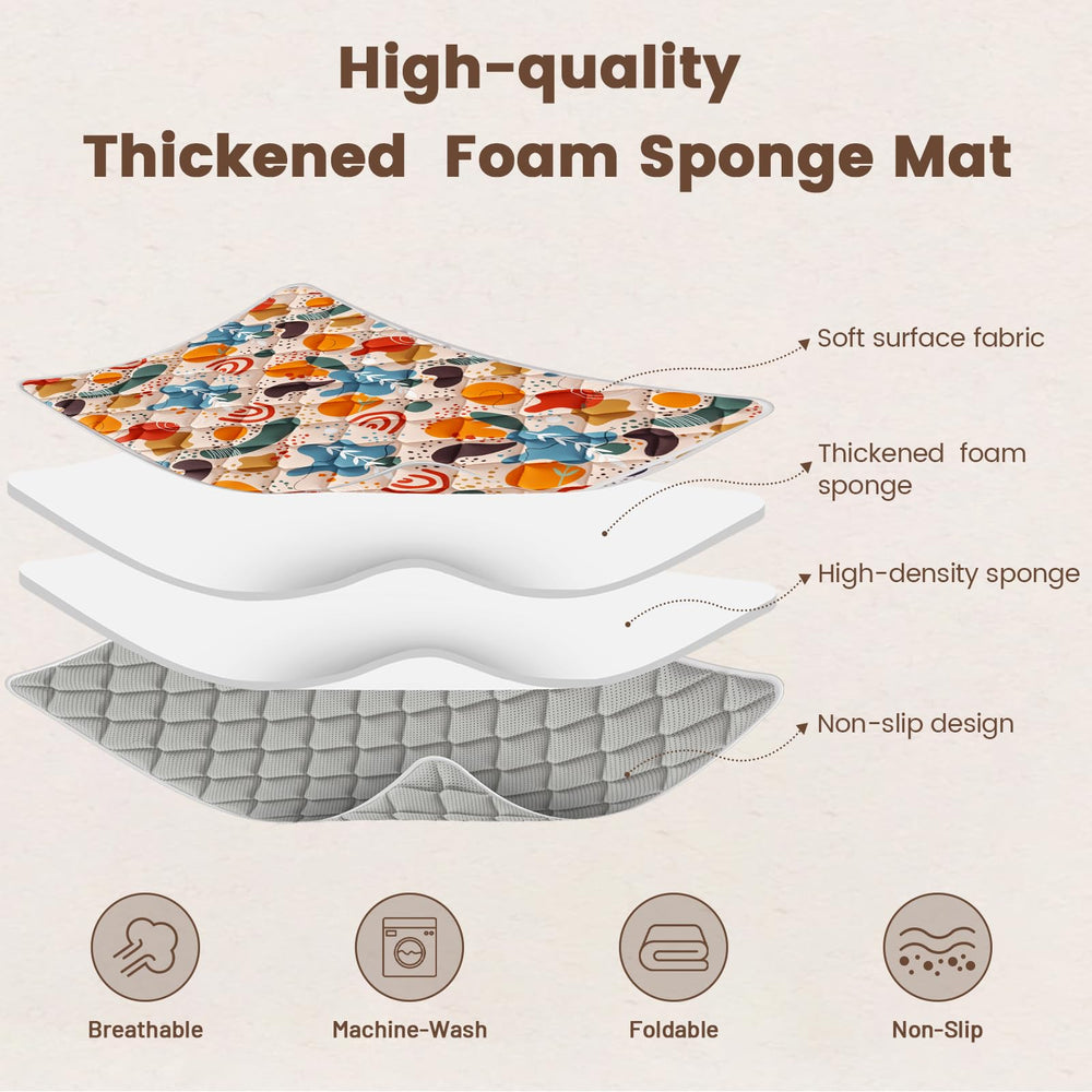 Fshibila baby play mat machine washable for quick cleanup.