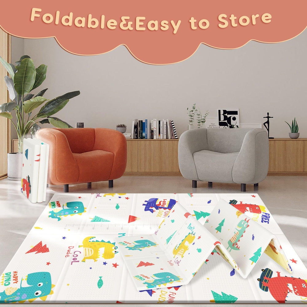 Fshibila Baby Playpen Mat double-sided patterns offer visual variety