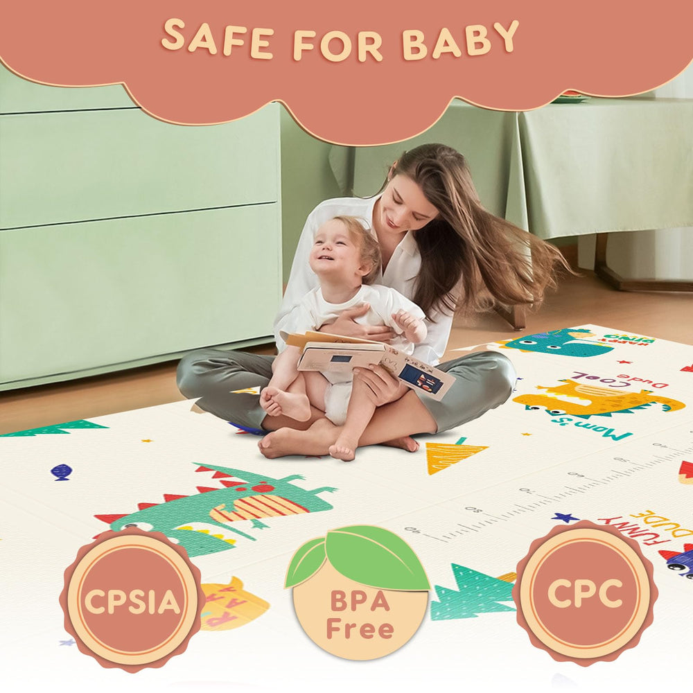 Fshibila Baby Playpen Mat large surface accommodates crawlers and siblings