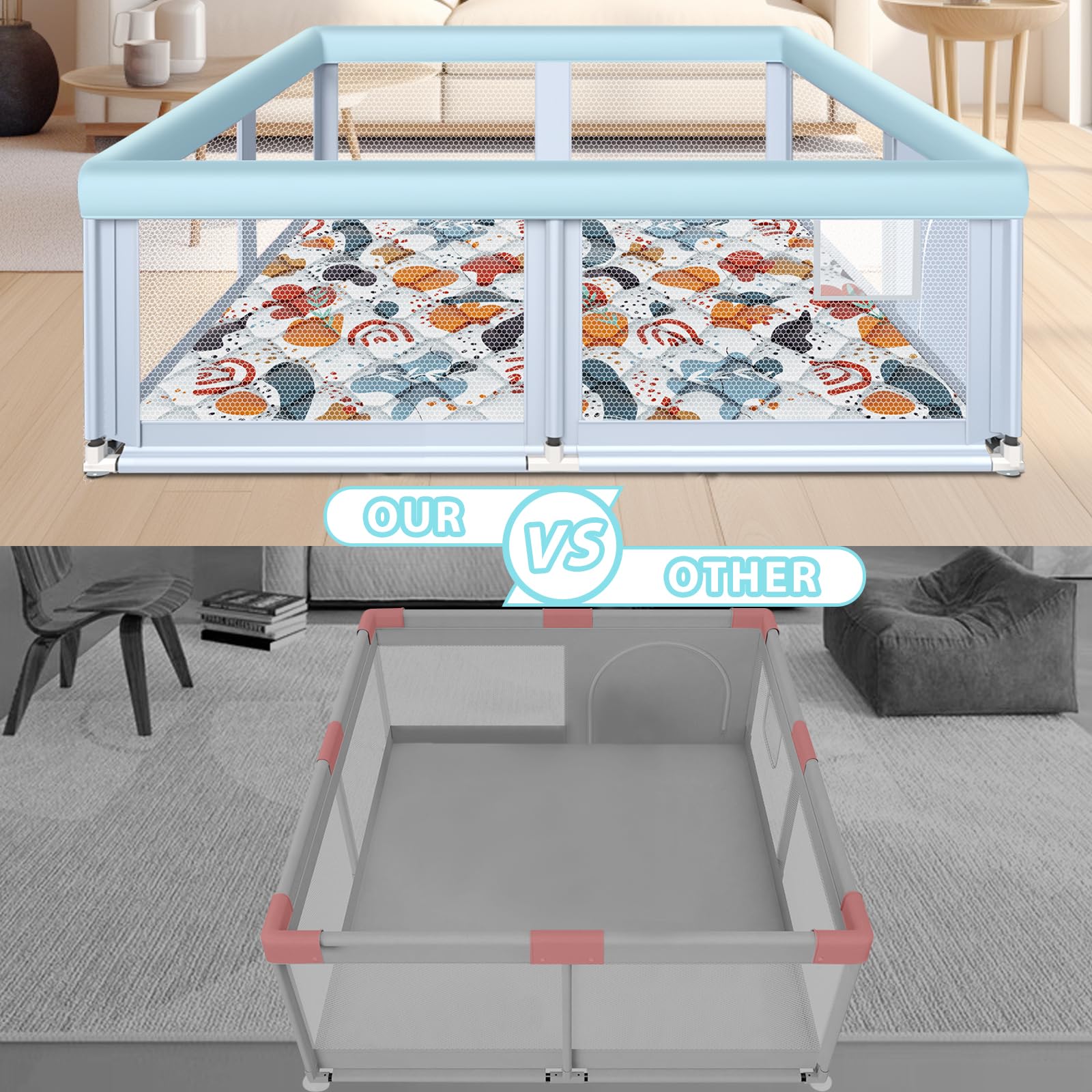 Fshibila breathable mesh fabric allows easy supervision.