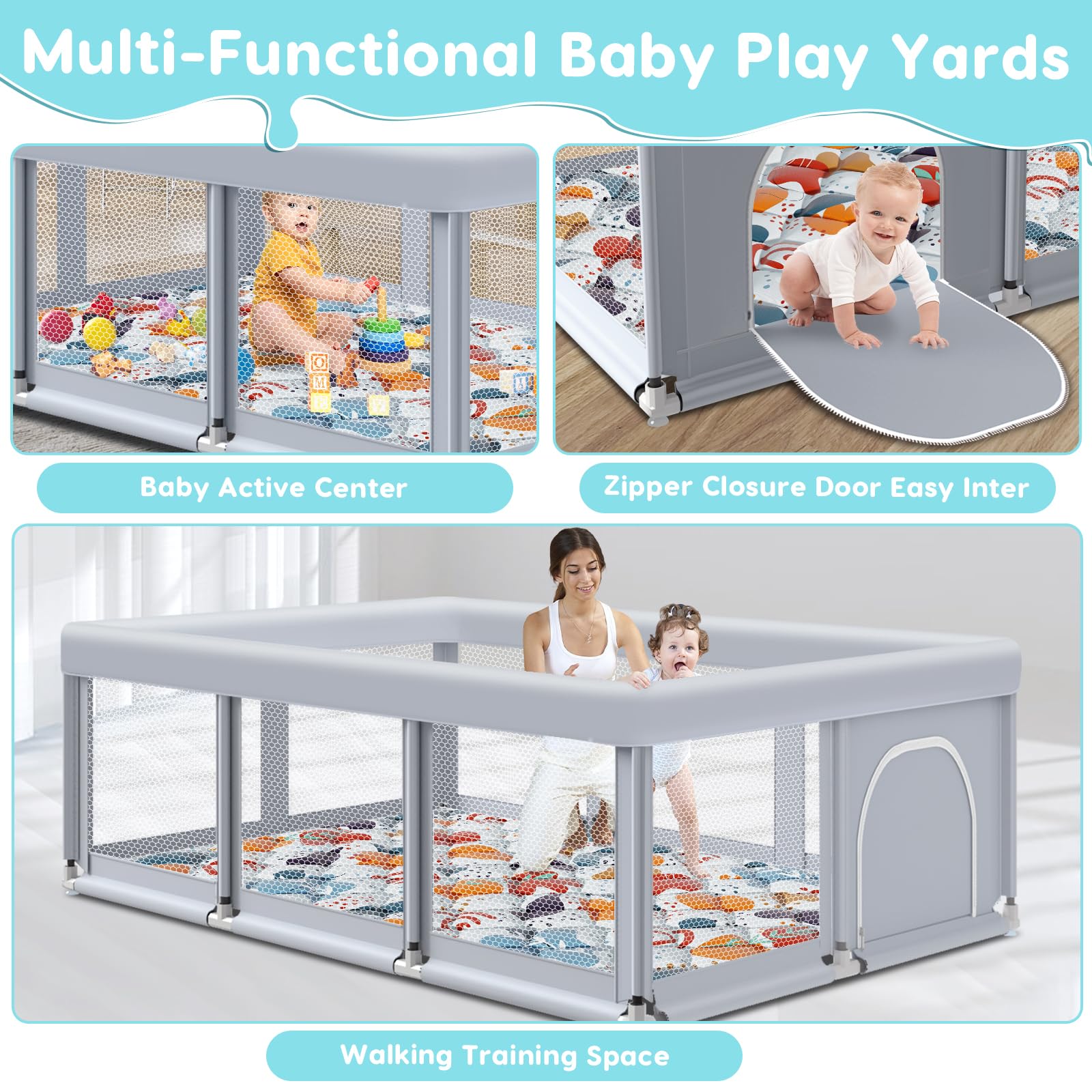 Fshibila included playmat provides a soft surface for crawlers
