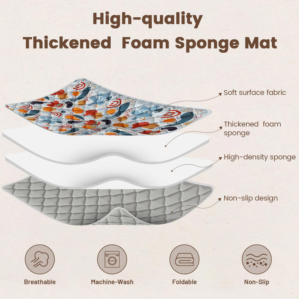 Fshibila play mat machine-washable surface keeps clean play