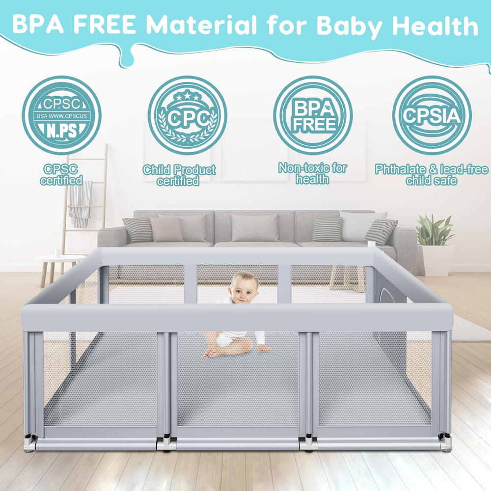 Fshibila playpen anti-climb zipper prevents escapes during lively play sessions.