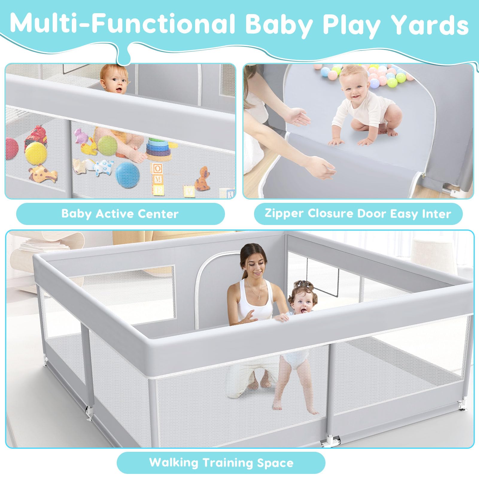 Fshibila playpen indoors or outdoors for versatile supervision