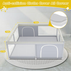 Fshibila playpen outer-zip design helps prevent climbing and escapes.