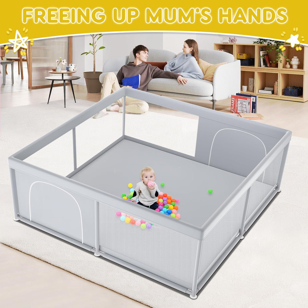 Fshibila playpen base uses non-slip suction cups for stability on any surface.