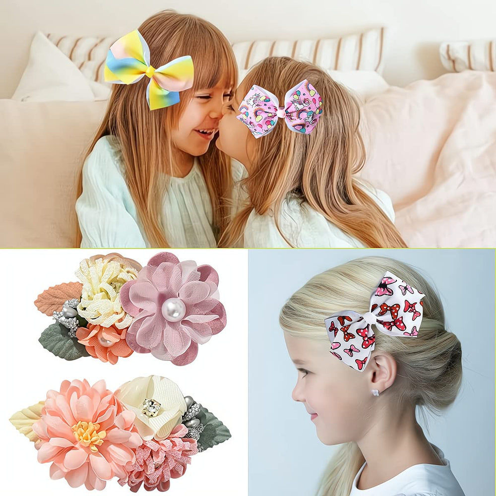 Fsmiling yellow flower bow on clip, lightweight accessory for parties and everyday outfits.