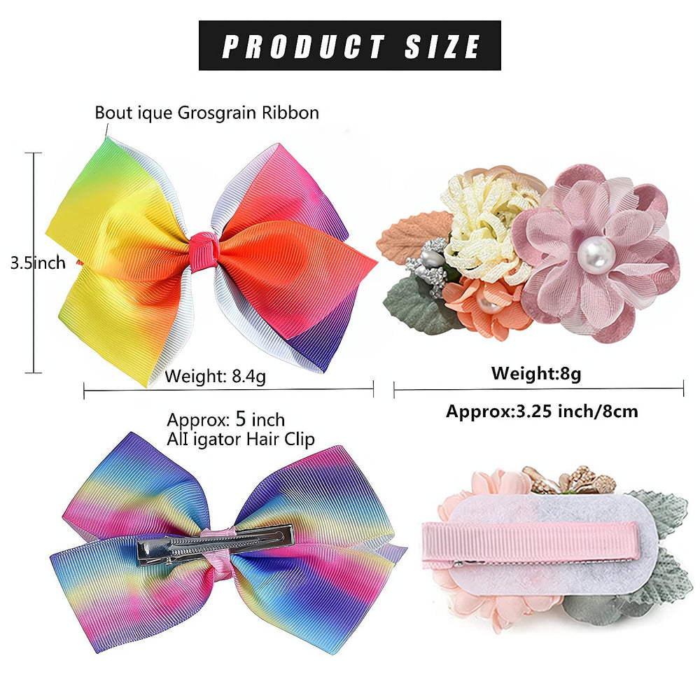 Fsmiling grosgrain ribbon bow in purple with clip, durable and comfortable for school days.