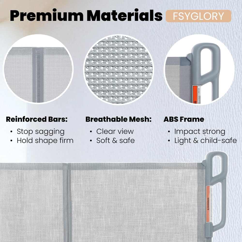 FSYGloryGlides 55-inch wide coverage gates stair openings for safer household flow.