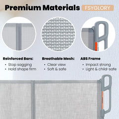 FSYGloryGlides 55-inch wide coverage gates stair openings for safer household flow.