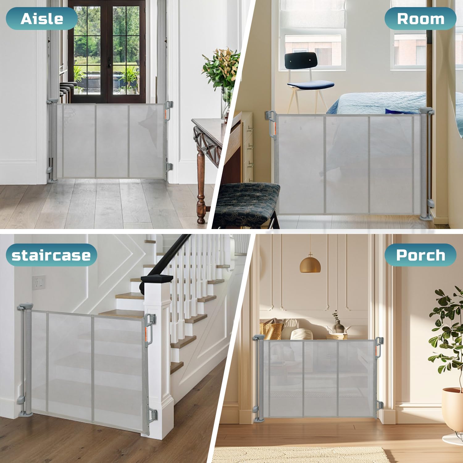 FSYGloryGlides mesh rolls neatly to the side, keeping spaces open.