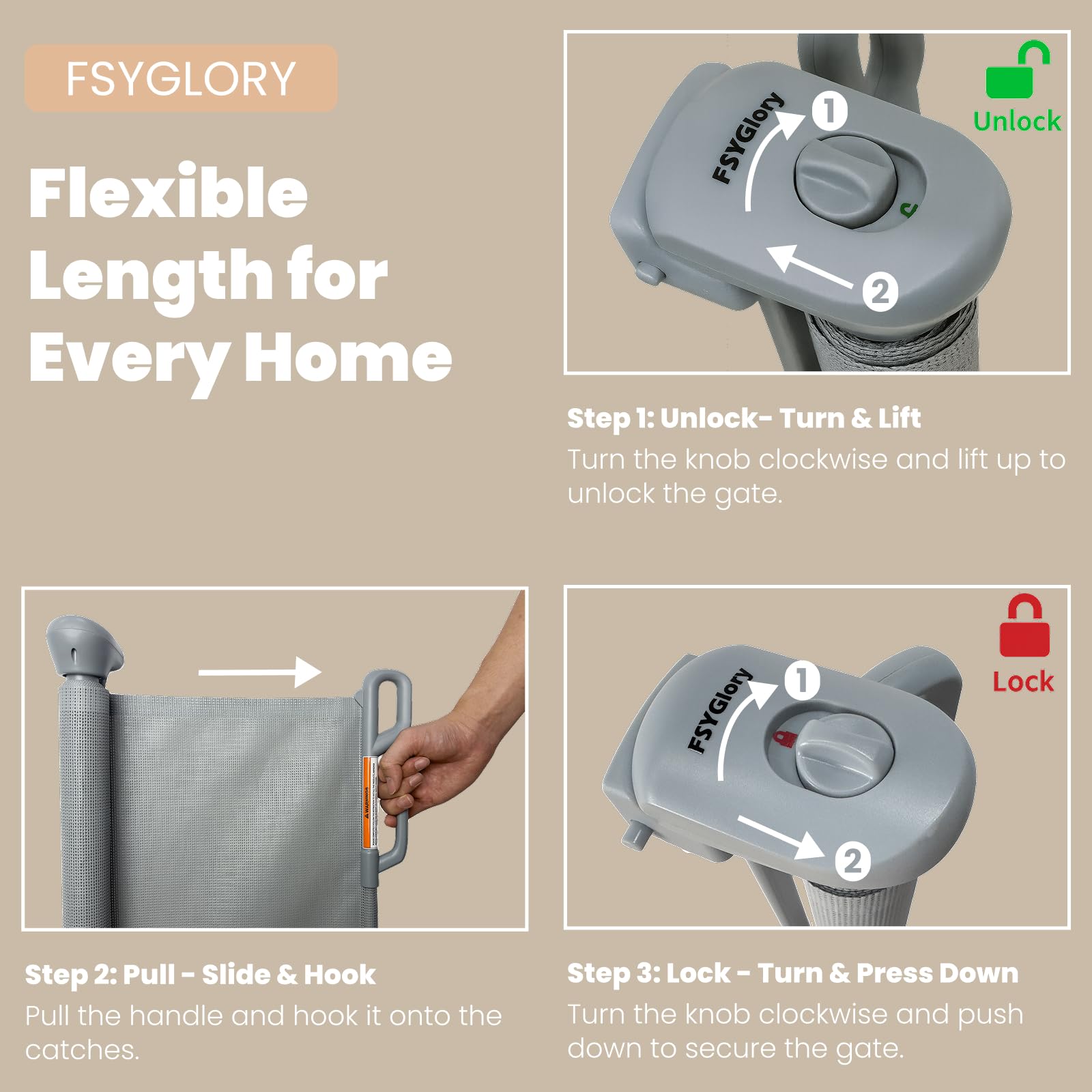 FSYGloryGlides no bottom bar design reduces tripping hazards