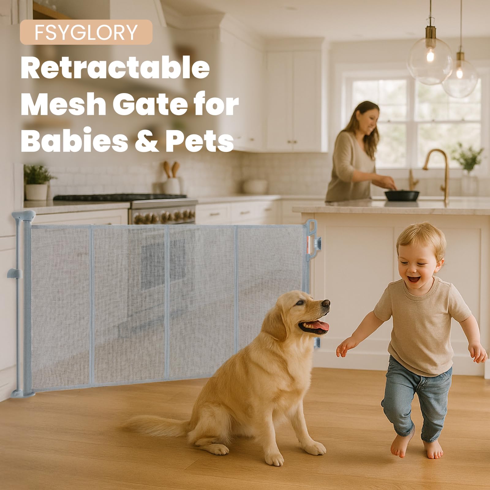 FSYGloryGlides one-handed latch in action for easy access while holding a child