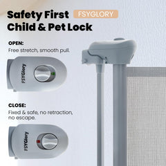 FSYGloryGlides one-handed latch in action, enabling easy passage while carrying a baby.
