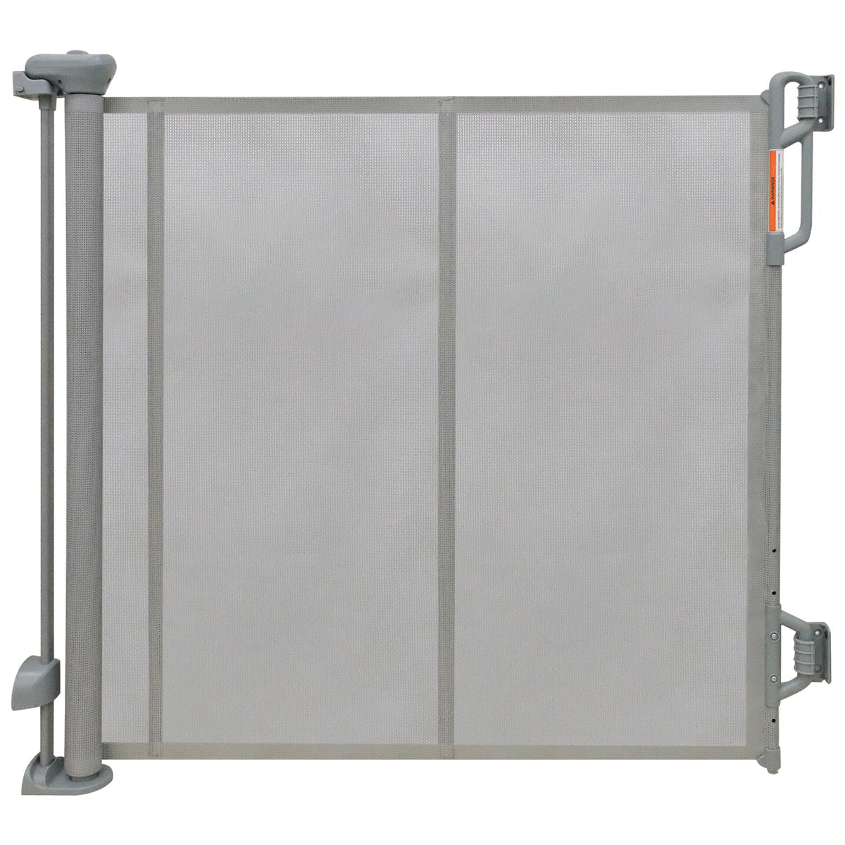 FSYGloryGlides retractable gate wide mesh extended, creating a safe boundary for babies and pets.