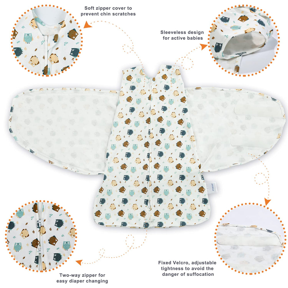Ftikvo swaddle arm and neck openings emphasize safe positioning for tiny arms