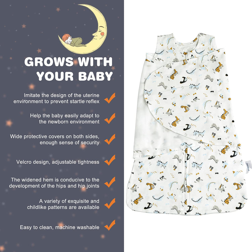 Ftikvo Swaddle Blanket 2-way zipper, easy diaper change.