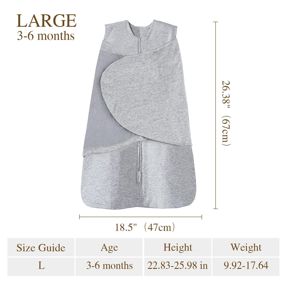 Ftikvo Swaddle-Blanket shows 3-way adjustable fit for growing baby