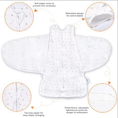 Ftikvo swaddle blanket breathable cotton fabric keeps baby comfortable.