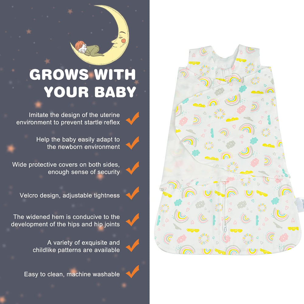 Ftikvo swaddle blanket shows two-way zipper for easy diaper changes.