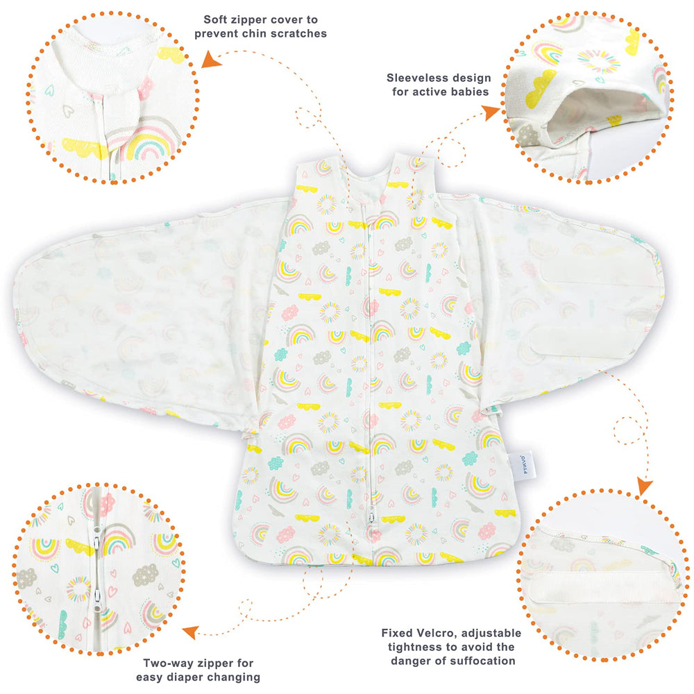 Ftikvo newborn swaddle with leg sack design supports movement.