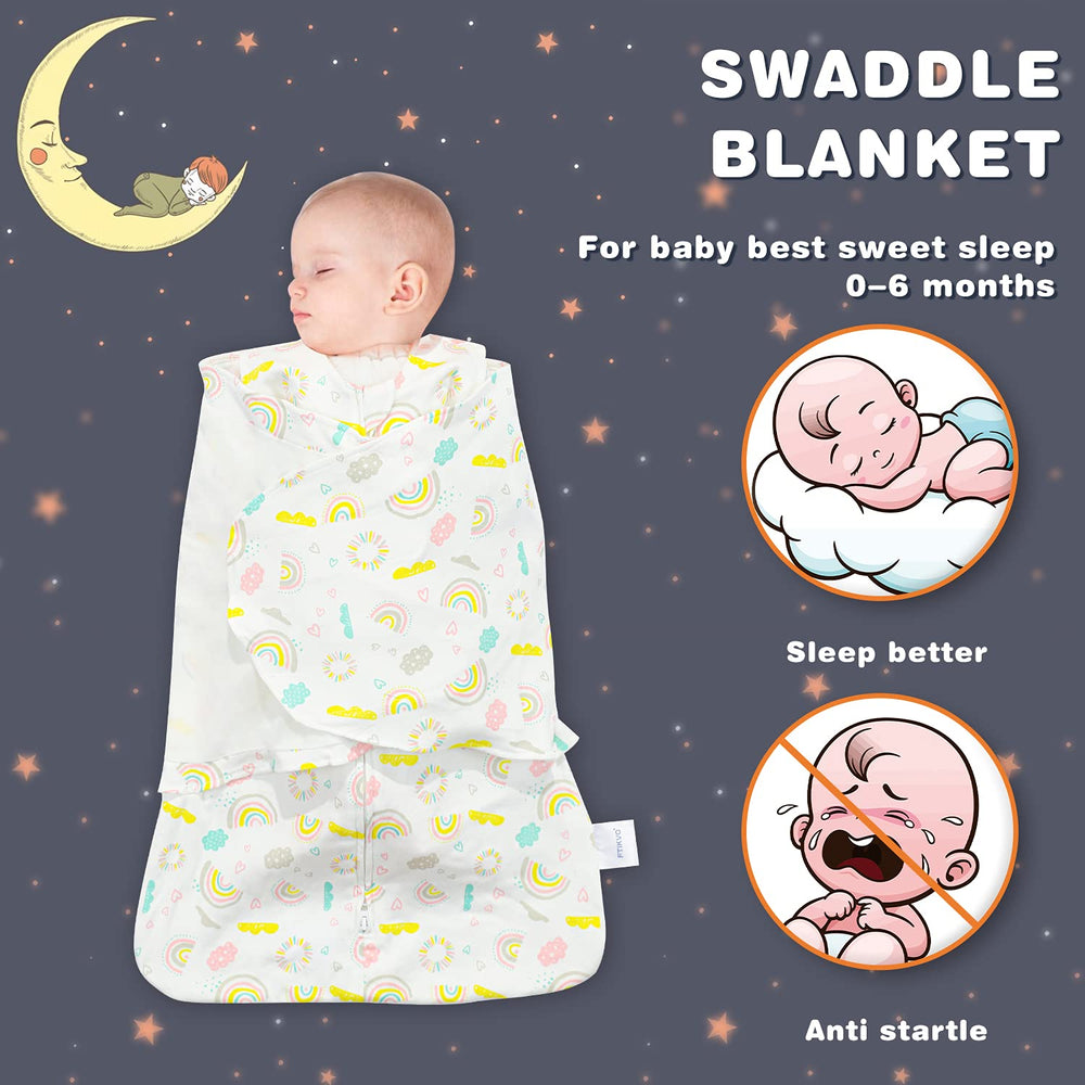 Ftikvo cotton swaddle blanket soft, breathable fabric withstands washing.