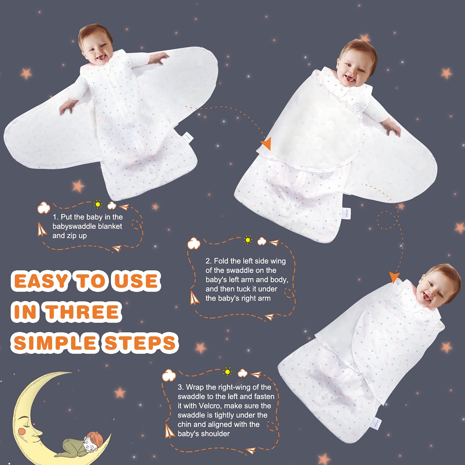 Ftikvo swaddle blanket TOG 1-0 helps balanced warmth.