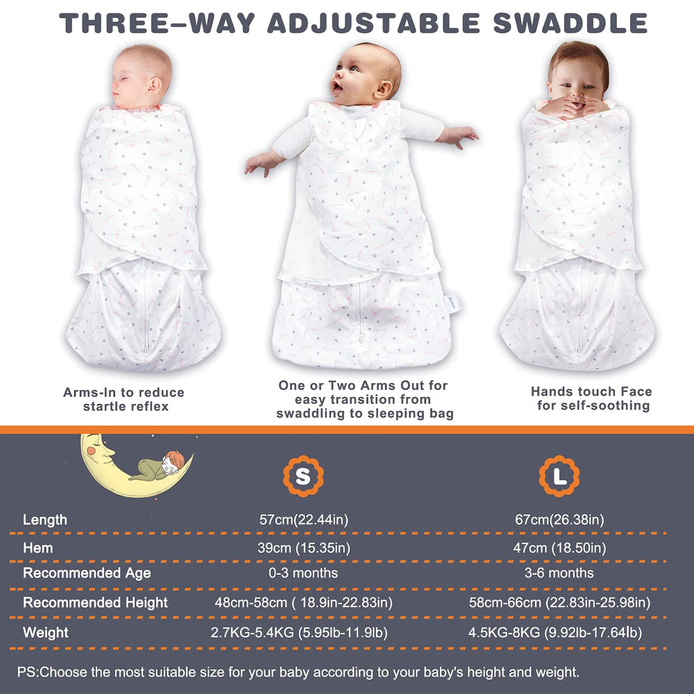 Ftikvo swaddle blanket two-way zip enables easy diaper changes.