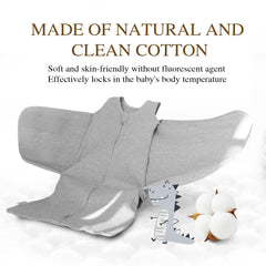 Ftikvo swaddle-grey arm-neck-openings shows safer, adjustable fit.