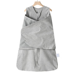Ftikvo swaddle-grey front-view highlights secure wrap for restful newborn sleep.