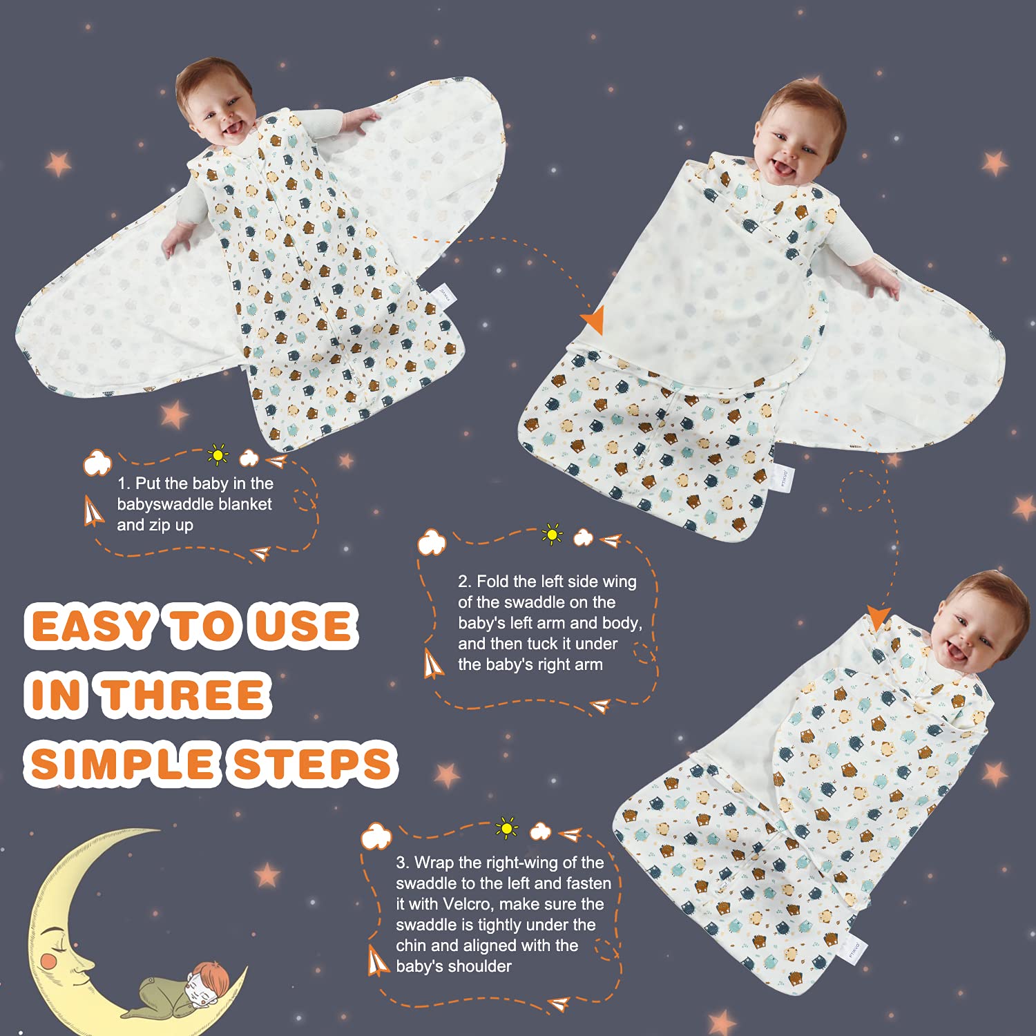 Ftikvo swaddle leg sack design preserves leg movement while staying secure
