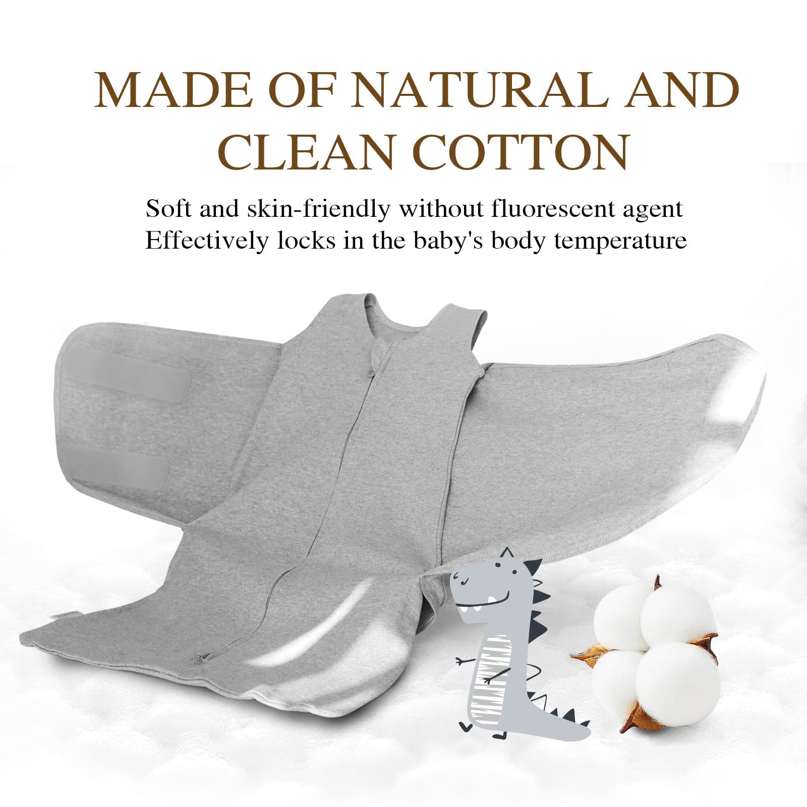 Ftikvo Little Monster swaddle soft breathable cotton for sensitive skin