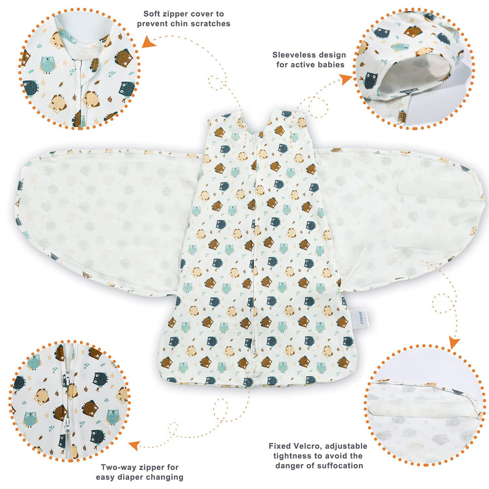 Ftikvo swaddle-two-way-zipper photo emphasizes easy diaper changes without undoing the wrap.