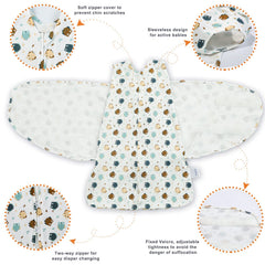 Ftikvo swaddle-two-way-zipper photo emphasizes easy diaper changes without undoing the wrap.
