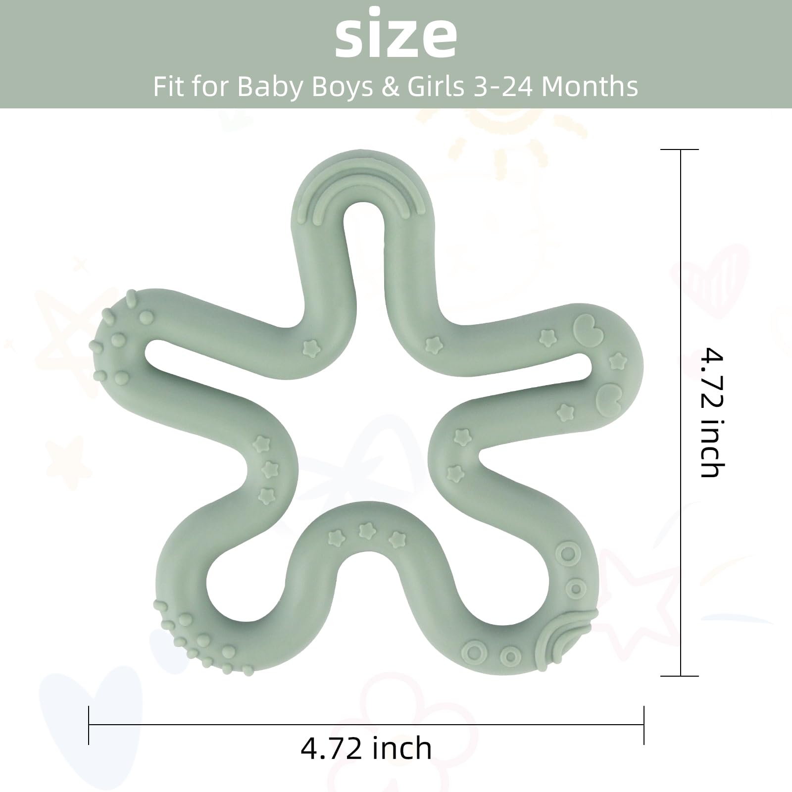 Fu Store silicone teether BPA-free for safe teething relief on gums