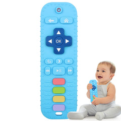 Fu Store silicone teething toys with a remote-control design soothe baby gums during on-the-go play.