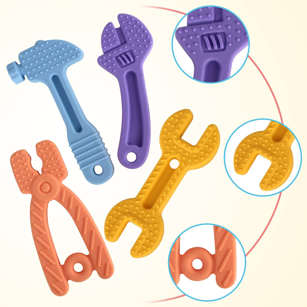 Fu Store teething wrench toy engages senses and promotes chewing relief.