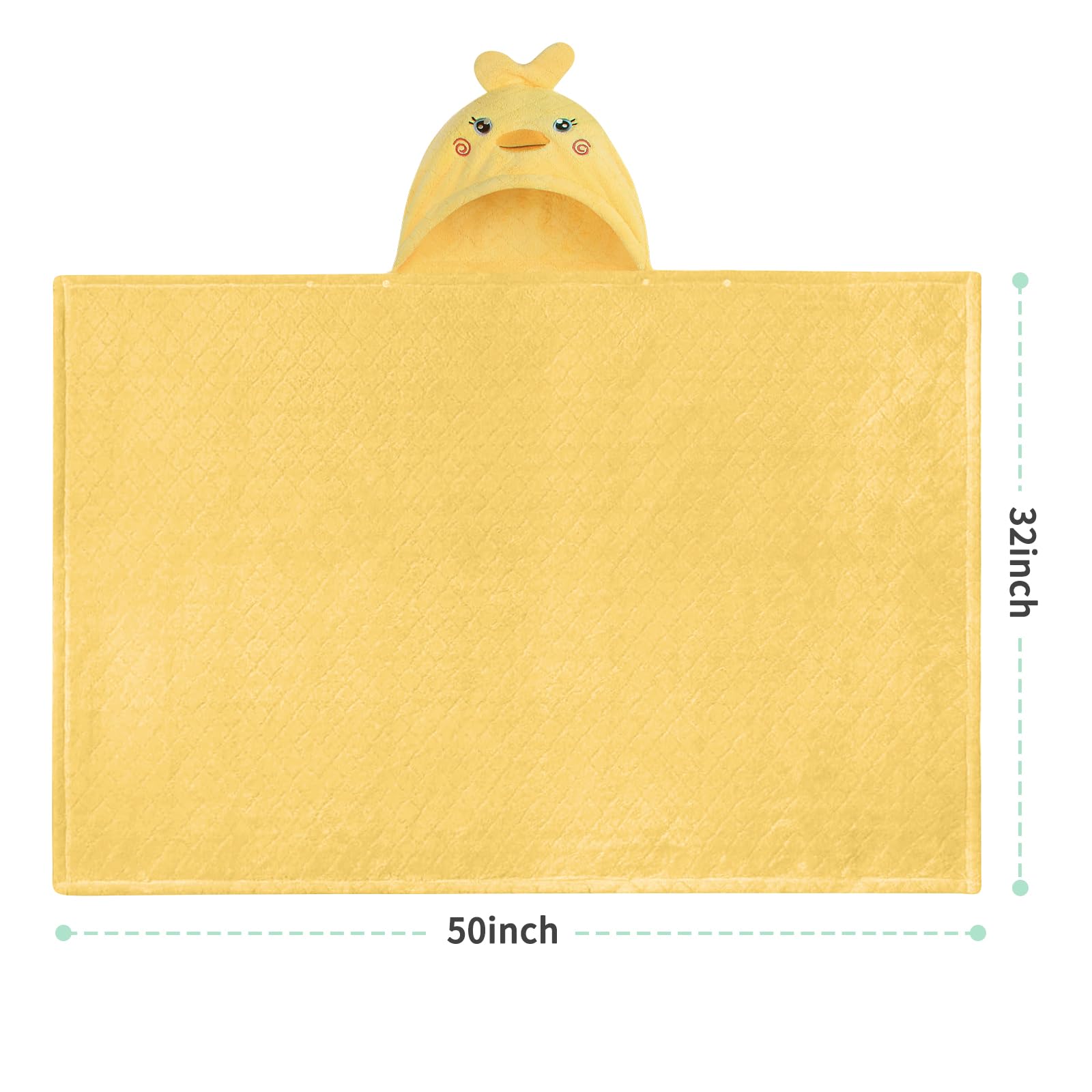 FUBANRAY hooded towel animal-face close-up, adorable design helps dry hair