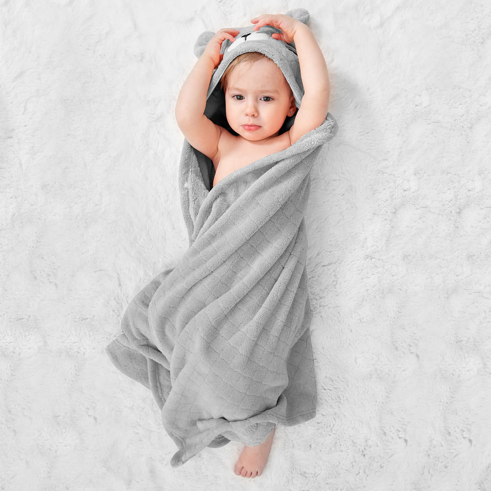 FUBANRAY large hooded towel 50x32 supports full-body wrap as babies grow.
