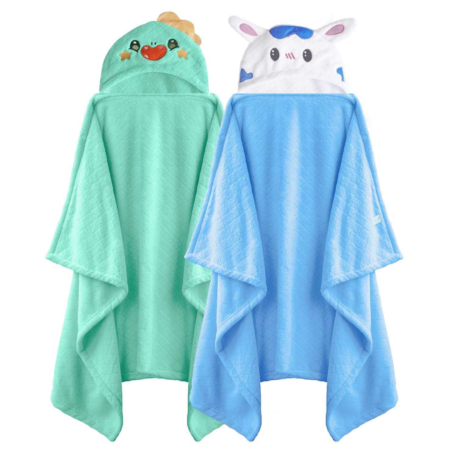 FUBANRAY toddler hooded towel front view shows soft, absorbent fabric for quick post-bath drying.