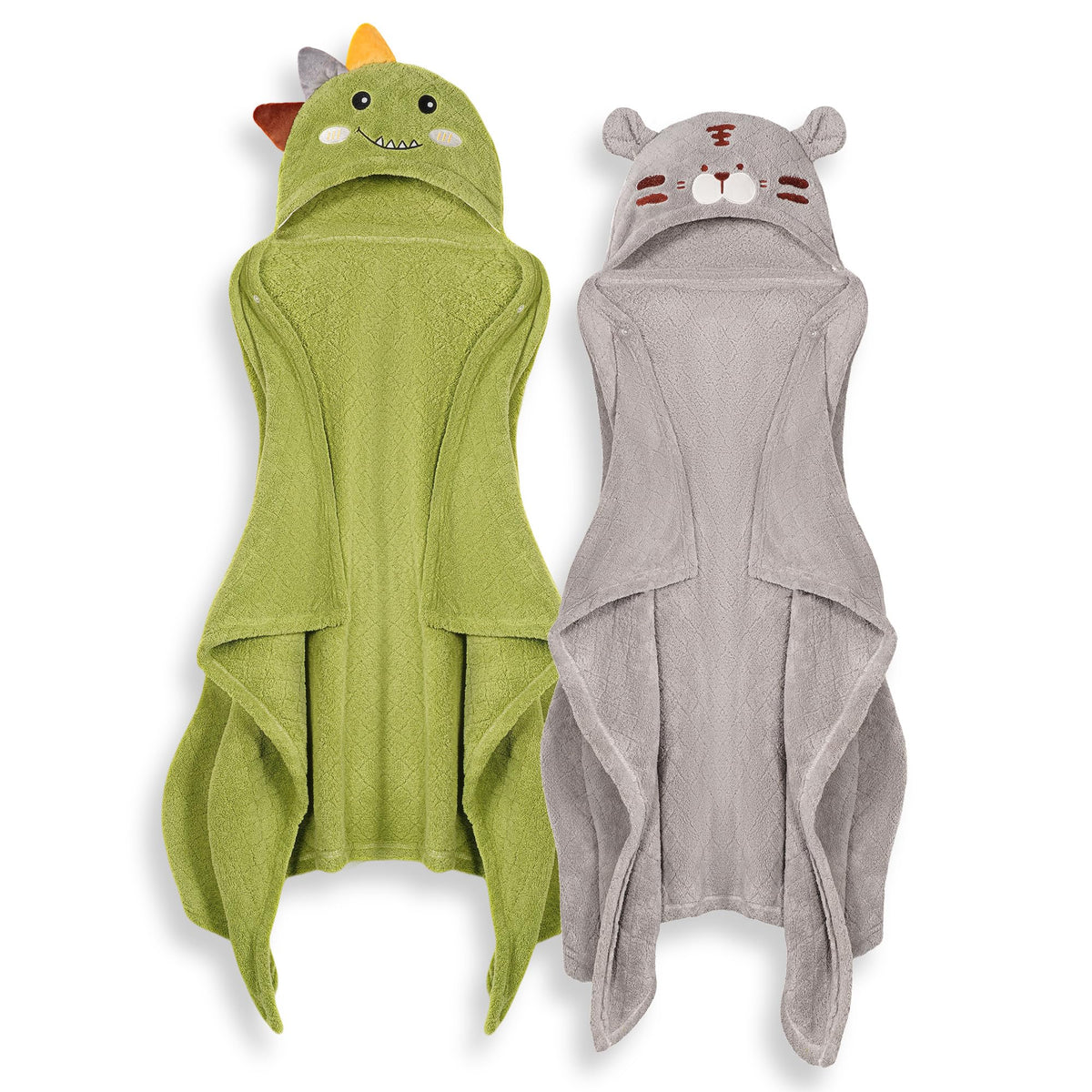 FUBANRAY toddler hooded towel animal hood close-up showing plush microfiber texture for gentle drying