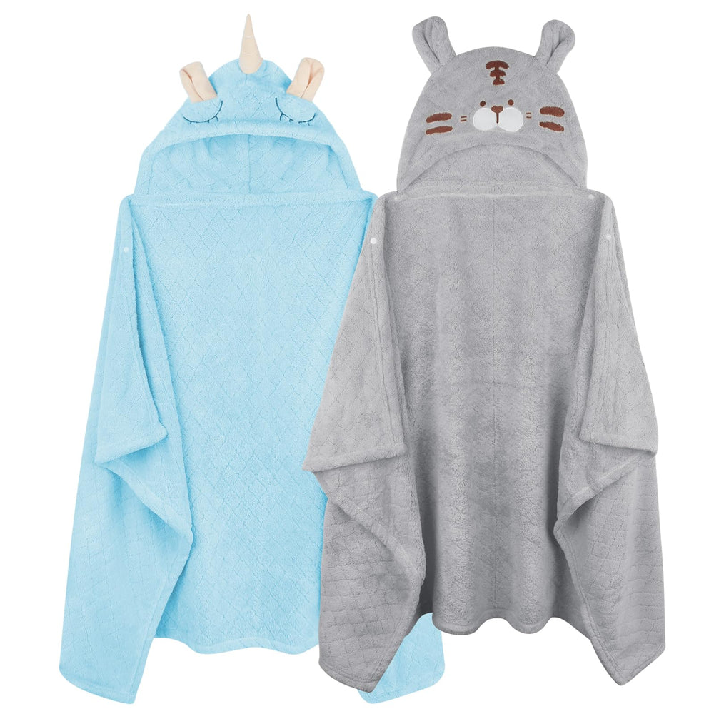 FUBANRAY toddler hooded towel with animal hood for quick drying after baths.