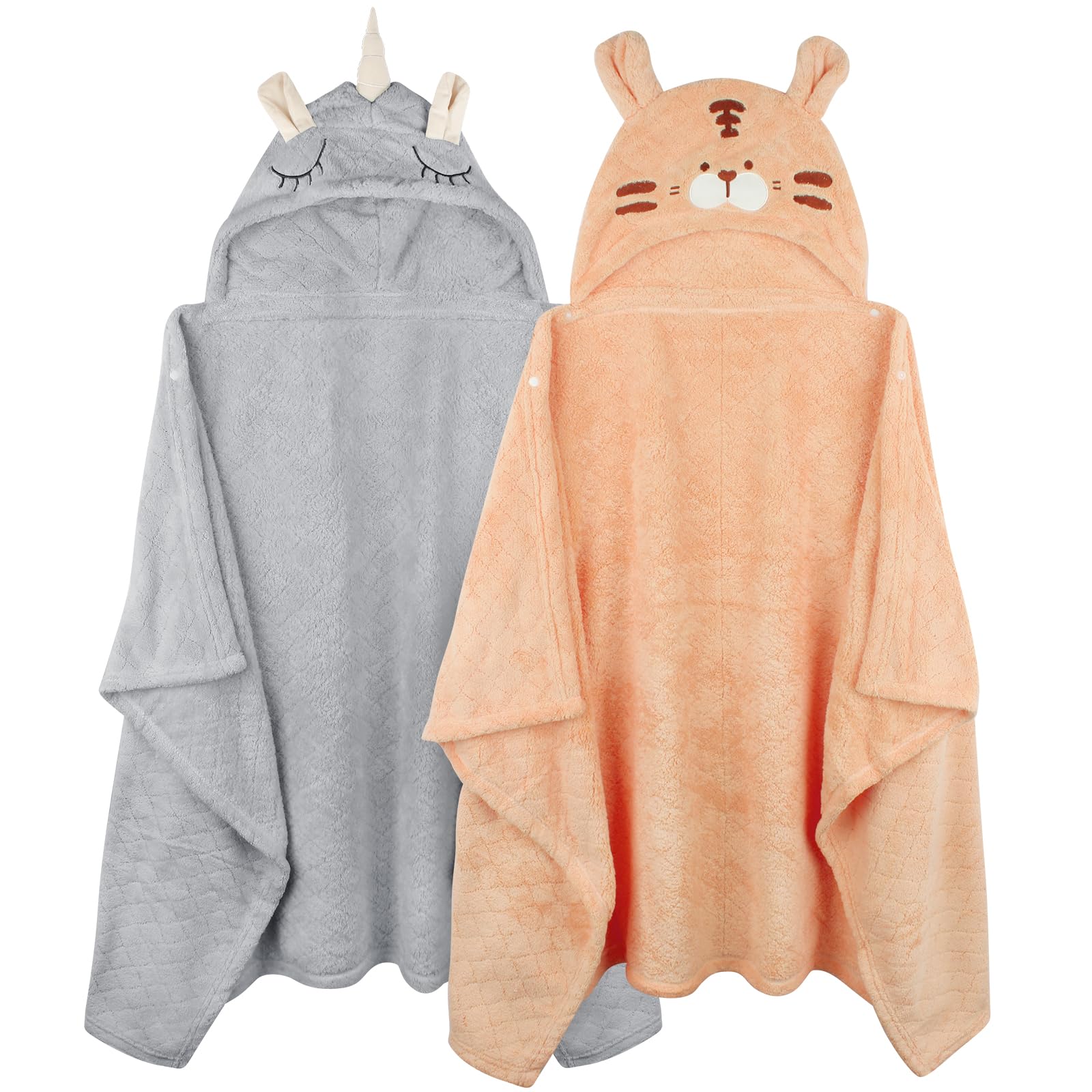 FUBANRAY toddler hooded towel with animal-face design for gentle post-bath warmth.
