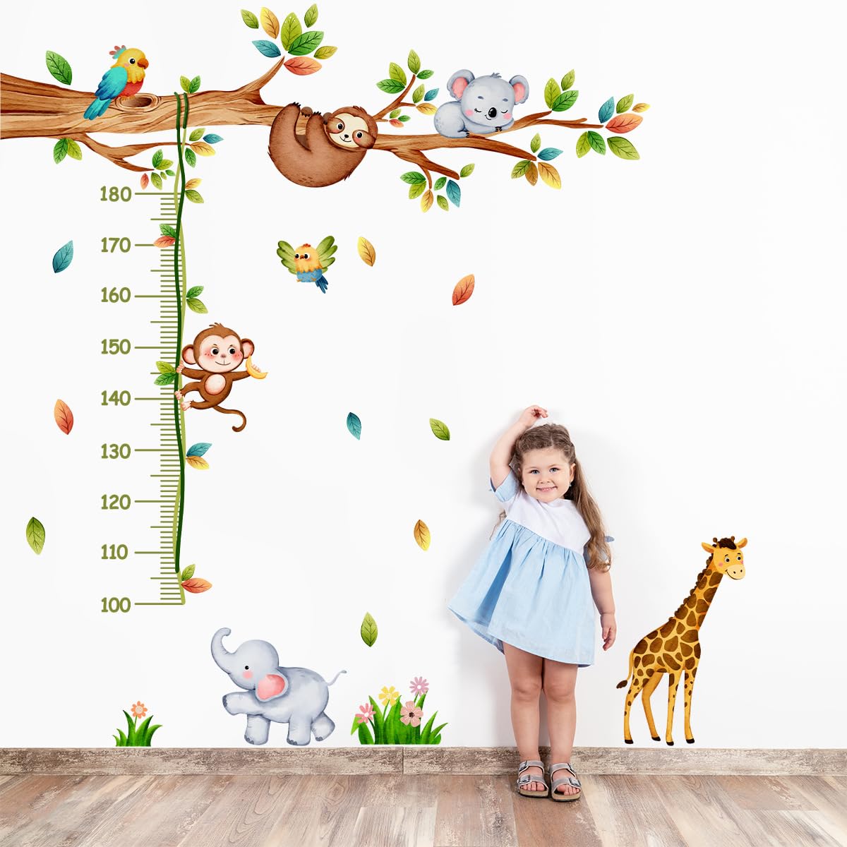 FUFUQUARE cartoon animals wall decal adds lively learning corner.