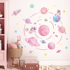 FUFUQUARE wall decal with stars creates a dreamy celestial scene for bedtime stories.