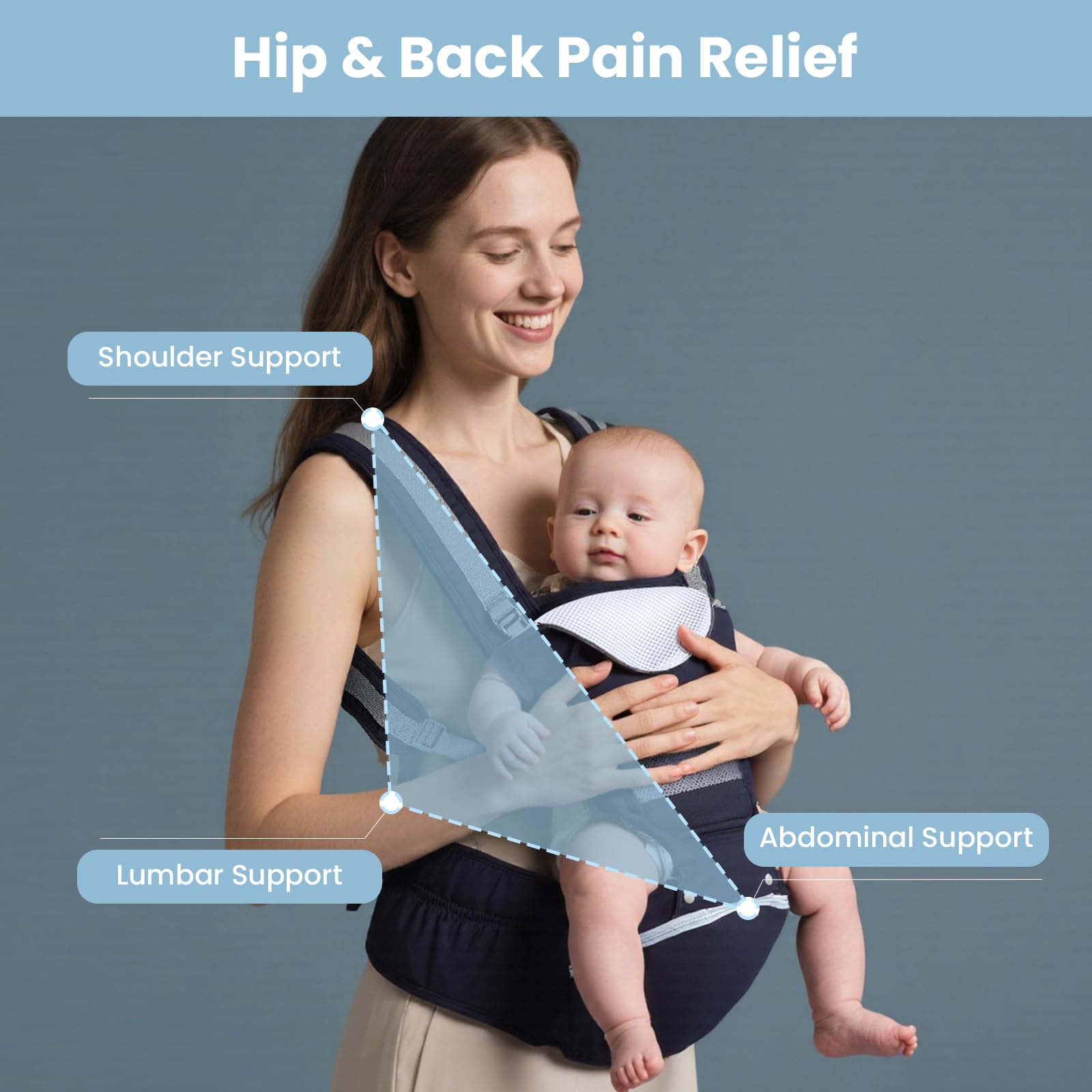 FUFVUTI baby carrier adjustable-size range grows with your child from newborn to toddler.