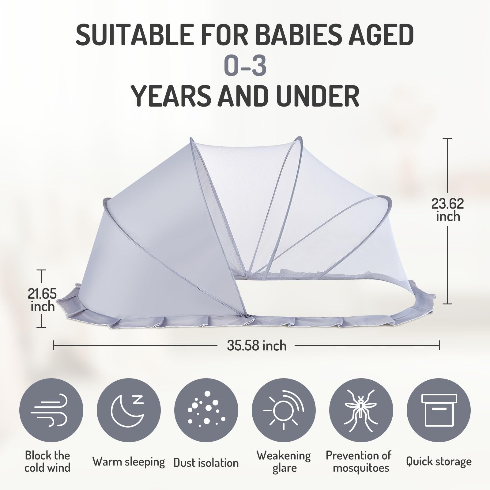 FUFVUTI crib-blackout-cover-sleep-environment blocks bright light for calmer daytime naps.