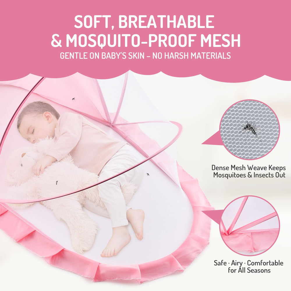 FUFVUTI baby sleep-space pink canopy for comfortable naps outdoors