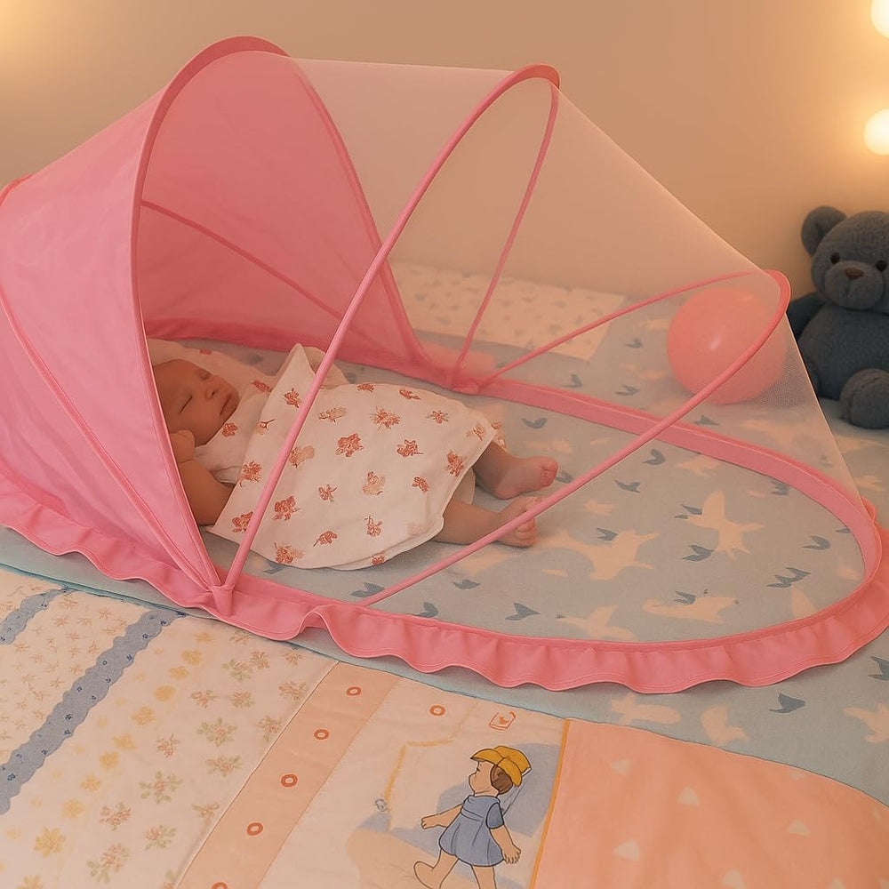 FUFVUTI pink shade-cover crib net view for soft light, better comfort