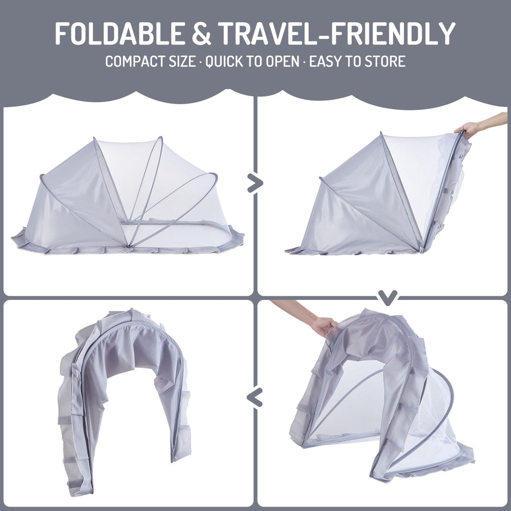 FUFVUTI lightweight-foldable-travel-kit packs compactly for travel and camping with toddlers.